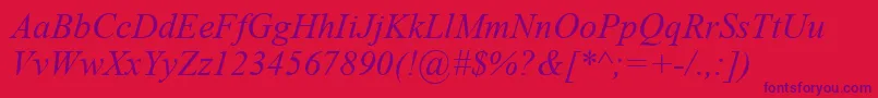 Timesi0 Font – Purple Fonts on Red Background