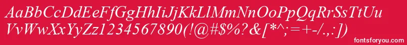 Timesi0 Font – White Fonts on Red Background