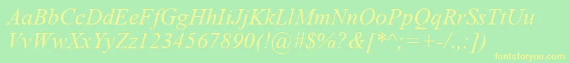 Timesi0 Font – Yellow Fonts on Green Background