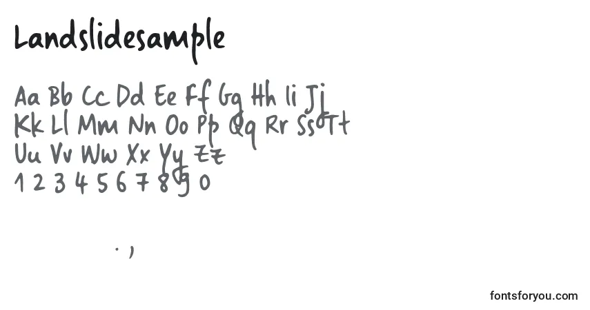 Fuente Landslidesample - alfabeto, números, caracteres especiales