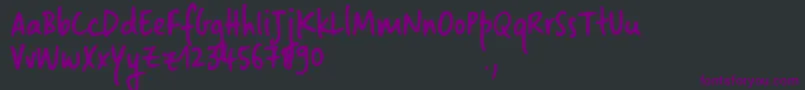 Шрифт Landslidesample – фиолетовые шрифты на чёрном фоне