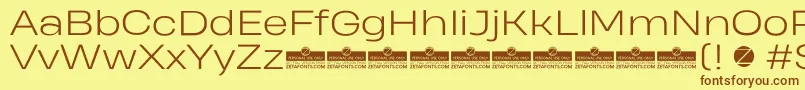 HeadingProWideLightTrial Font – Brown Fonts on Yellow Background