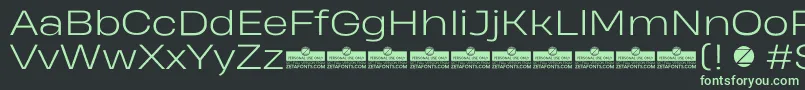 HeadingProWideLightTrial Font – Green Fonts on Black Background