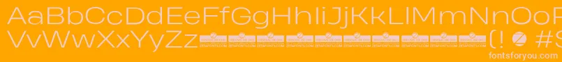 HeadingProWideLightTrial Font – Pink Fonts on Orange Background