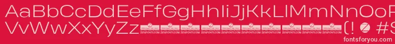 HeadingProWideLightTrial Font – Pink Fonts on Red Background