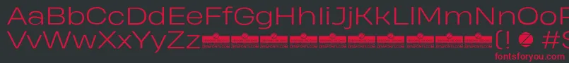 HeadingProWideLightTrial Font – Red Fonts on Black Background