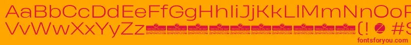 HeadingProWideLightTrial Font – Red Fonts on Orange Background