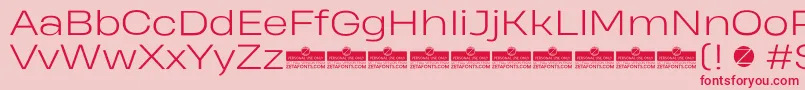 HeadingProWideLightTrial Font – Red Fonts on Pink Background