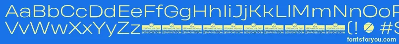 HeadingProWideLightTrial Font – Yellow Fonts on Blue Background