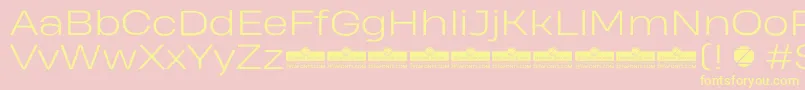 フォントHeadingProWideLightTrial – 黄色のフォント、ピンクの背景