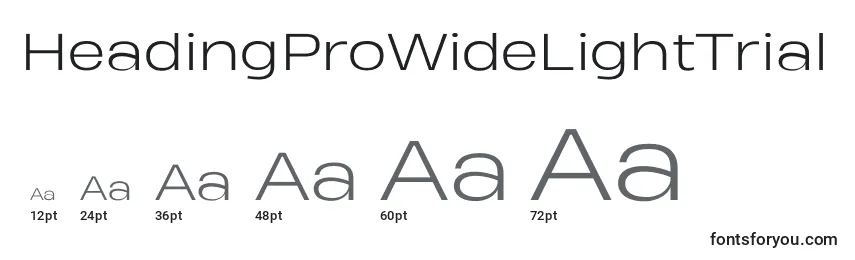 HeadingProWideLightTrial Font Sizes