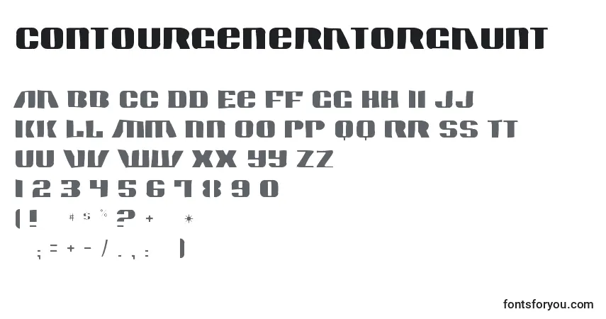 A fonte Contourgeneratorgaunt – alfabeto, números, caracteres especiais