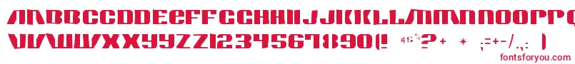 フォントContourgeneratorgaunt – 白い背景に赤い文字