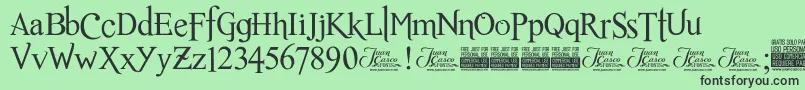 RomanceFatalSerifJcFonts Font – Black Fonts on Green Background