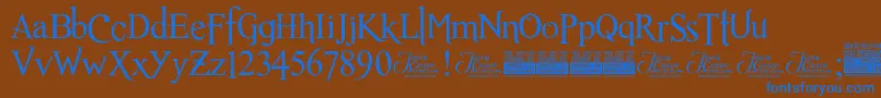 RomanceFatalSerifJcFonts Font – Blue Fonts on Brown Background