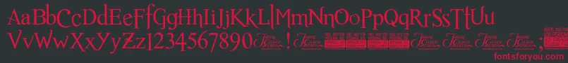 フォントRomanceFatalSerifJcFonts – 黒い背景に赤い文字