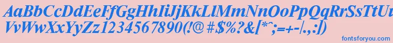 RiccioneserialBolditalic Font – Blue Fonts on Pink Background