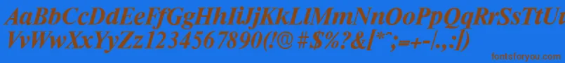RiccioneserialBolditalic Font – Brown Fonts on Blue Background