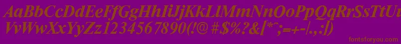 RiccioneserialBolditalic Font – Brown Fonts on Purple Background