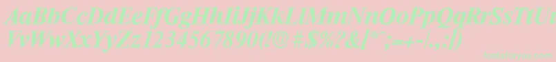Шрифт RiccioneserialBolditalic – зелёные шрифты на розовом фоне