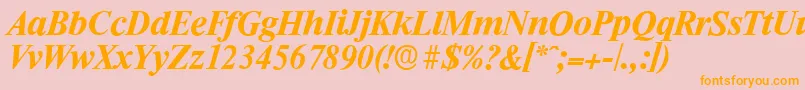 RiccioneserialBolditalic Font – Orange Fonts on Pink Background