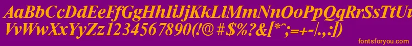 RiccioneserialBolditalic Font – Orange Fonts on Purple Background