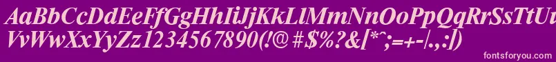 RiccioneserialBolditalic Font – Pink Fonts on Purple Background