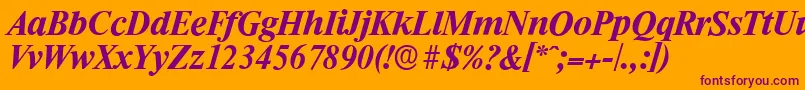 RiccioneserialBolditalic Font – Purple Fonts on Orange Background