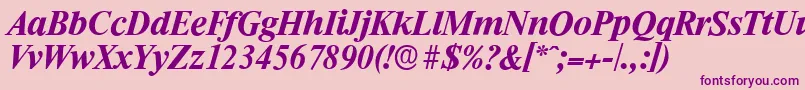 RiccioneserialBolditalic Font – Purple Fonts on Pink Background