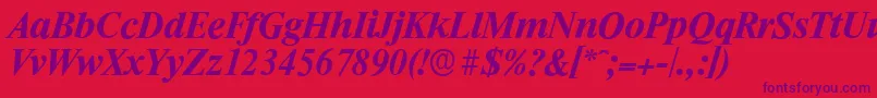 RiccioneserialBolditalic Font – Purple Fonts on Red Background