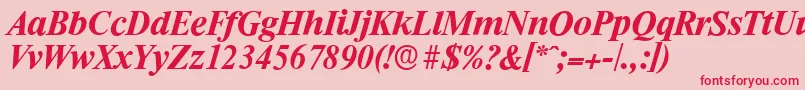 RiccioneserialBolditalic Font – Red Fonts on Pink Background