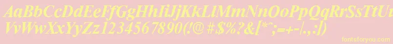 RiccioneserialBolditalic Font – Yellow Fonts on Pink Background