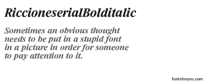 RiccioneserialBolditalic Font