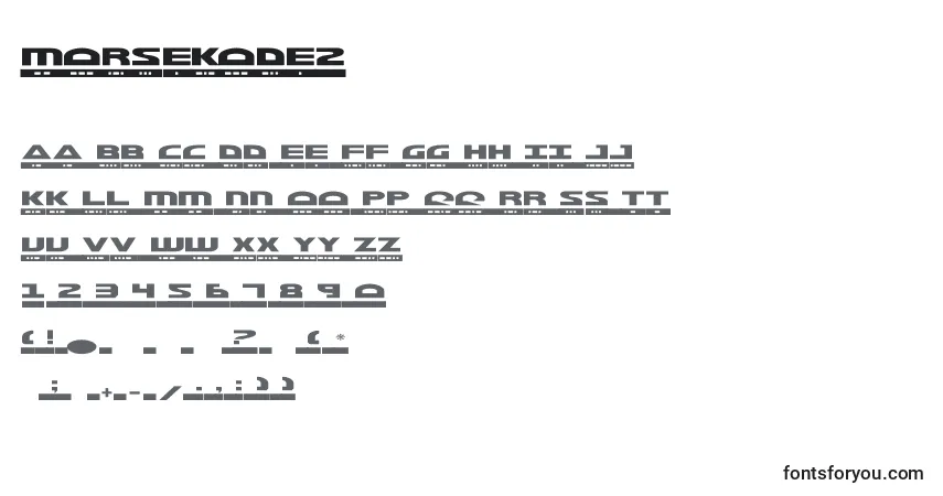 MorseKode2-fontti – aakkoset, numerot, erikoismerkit