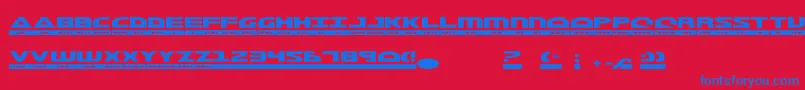 MorseKode2-Schriftart – Blaue Schriften auf rotem Hintergrund