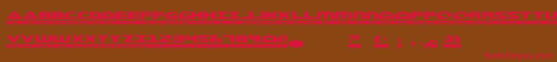 フォントMorseKode2 – 赤い文字が茶色の背景にあります。