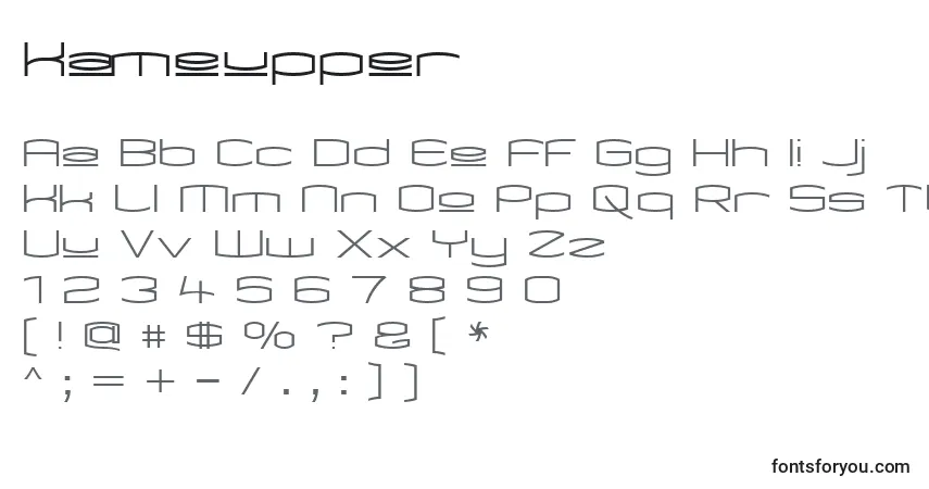 A fonte Kameupper – alfabeto, números, caracteres especiais