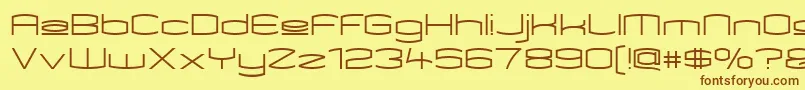 Kameupper-Schriftart – Braune Schriften auf gelbem Hintergrund
