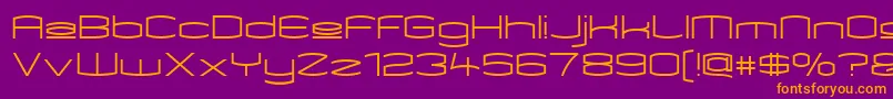 Kameupper-fontti – oranssit fontit violetilla taustalla