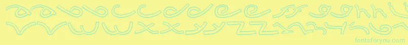 Czcionka Music ffy – zielone czcionki na żółtym tle