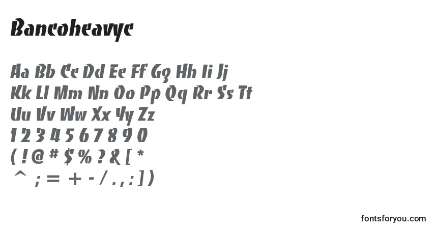 Schriftart Bancoheavyc – Alphabet, Zahlen, spezielle Symbole
