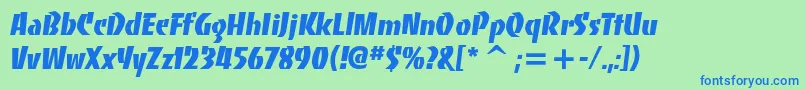 Bancoheavyc Font – Blue Fonts on Green Background