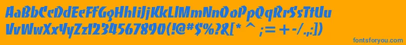 Bancoheavyc Font – Blue Fonts on Orange Background