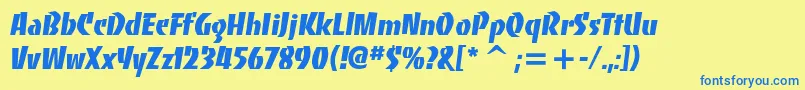 Bancoheavyc Font – Blue Fonts on Yellow Background