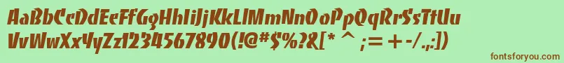 Шрифт Bancoheavyc – коричневые шрифты на зелёном фоне
