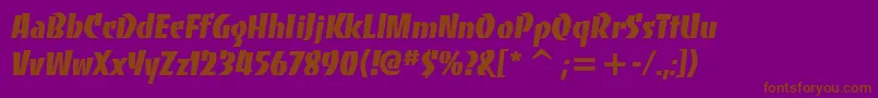 Шрифт Bancoheavyc – коричневые шрифты на фиолетовом фоне