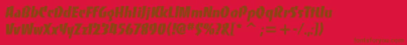 Bancoheavyc Font – Brown Fonts on Red Background
