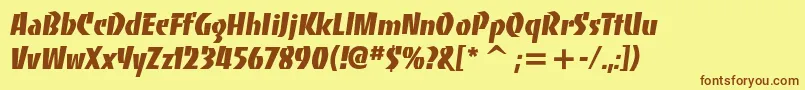 Bancoheavyc Font – Brown Fonts on Yellow Background
