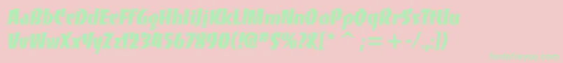 Bancoheavyc Font – Green Fonts on Pink Background