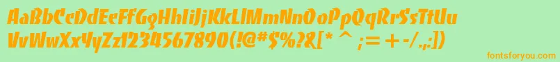 Bancoheavyc Font – Orange Fonts on Green Background